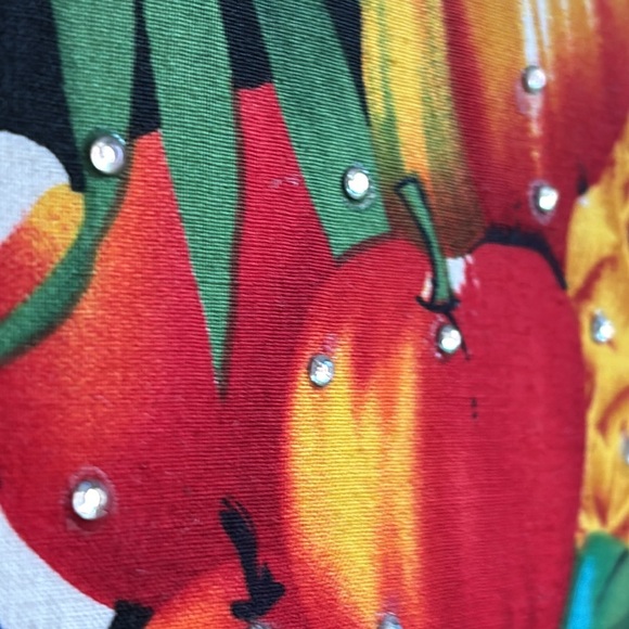 Multicolored Tropical Flowered Fruits Summer Beach Handbag Purse - Picture 3 of 7